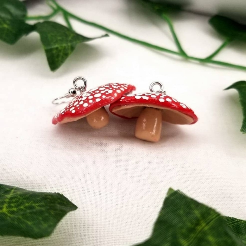 Handmade Mushroom Earrings